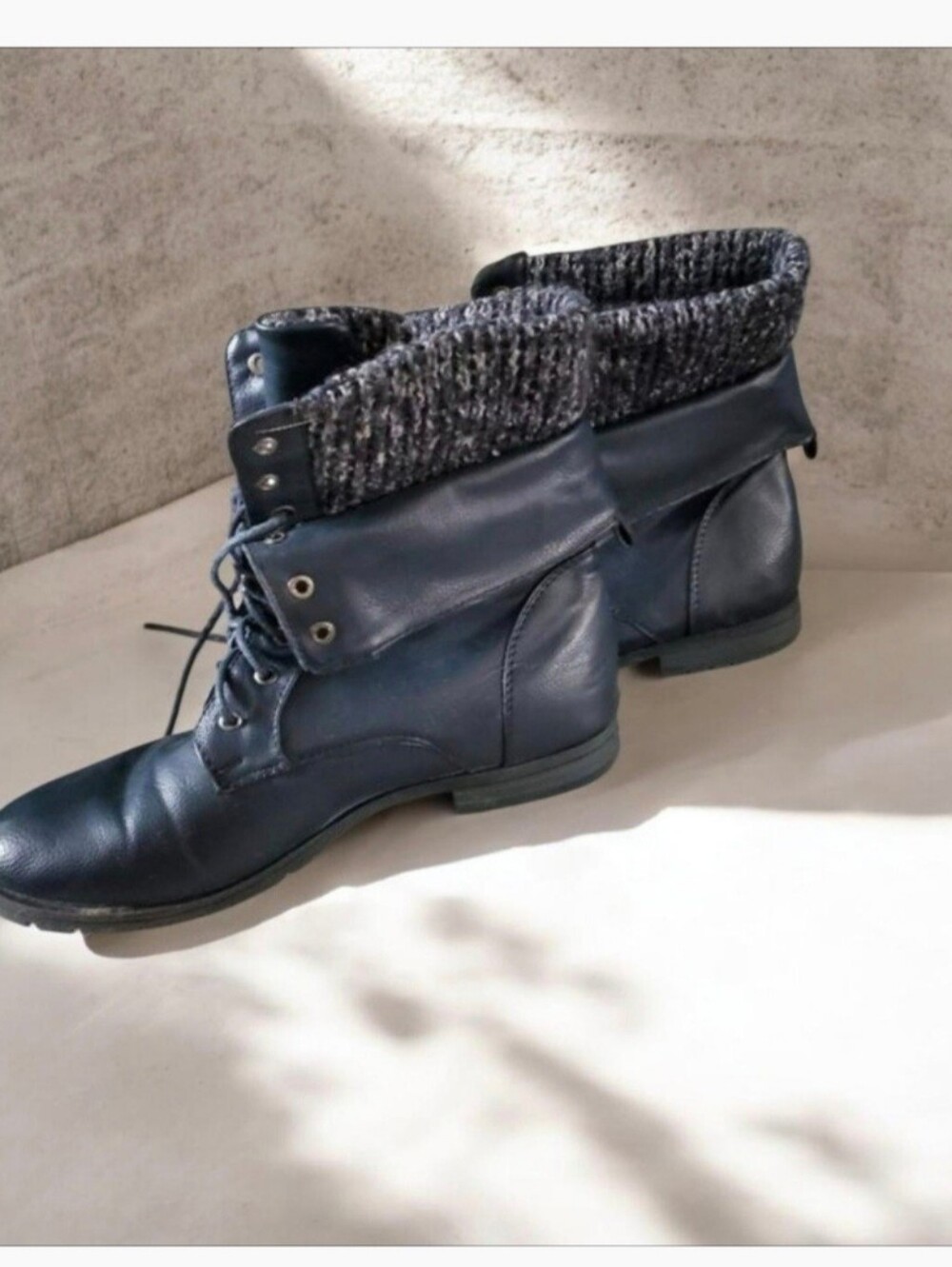 Aeropostale Black Combat Boots with Sweater look top size 9